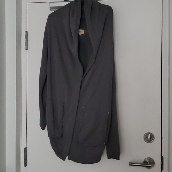 Wilfred, oversize zip sweater in dark gray. Small - Picture 2 of 4